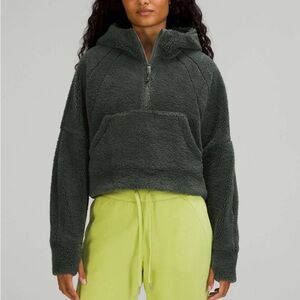 Lululemon XS/S Smoked Spruce Oversized 1/2 zip Fleece Hoodie Cozy